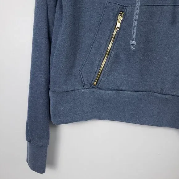 Aviator Nation Ninja Hoodie Sweatshirt Womens XS Blue Gray Funnel Neck - Picture 5 of 8